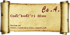 Csákvári Alex névjegykártya