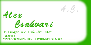 alex csakvari business card